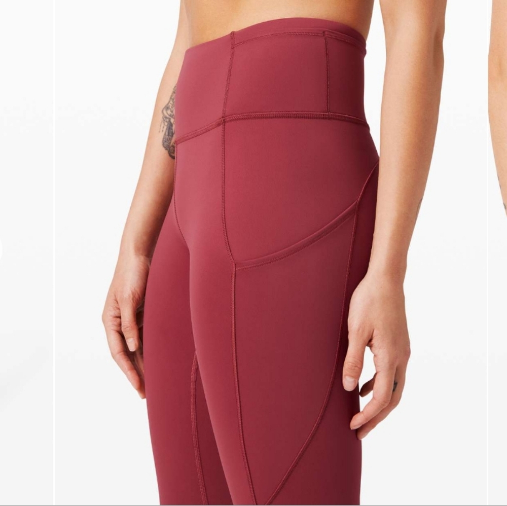 Lululemon Fast and Free Crop II 19" *Non-Reflective Leggings | Size 4 | Chianti - Picture 8 of 10
